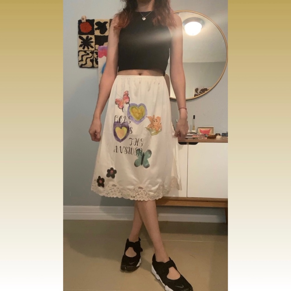 SOLD//Love is the answer vintage slip skirt - Picture 6 of 6